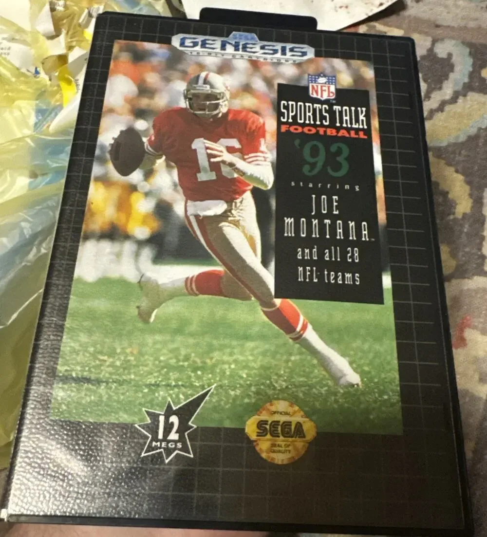 NFL Sports Talk Football 93 Starring Joe Montana (Sega Genesis) Video Game CIB A